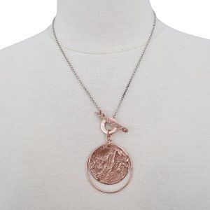 AV ALWAND VAHAN 925 hammered disc toggle necklace Rose gold plated